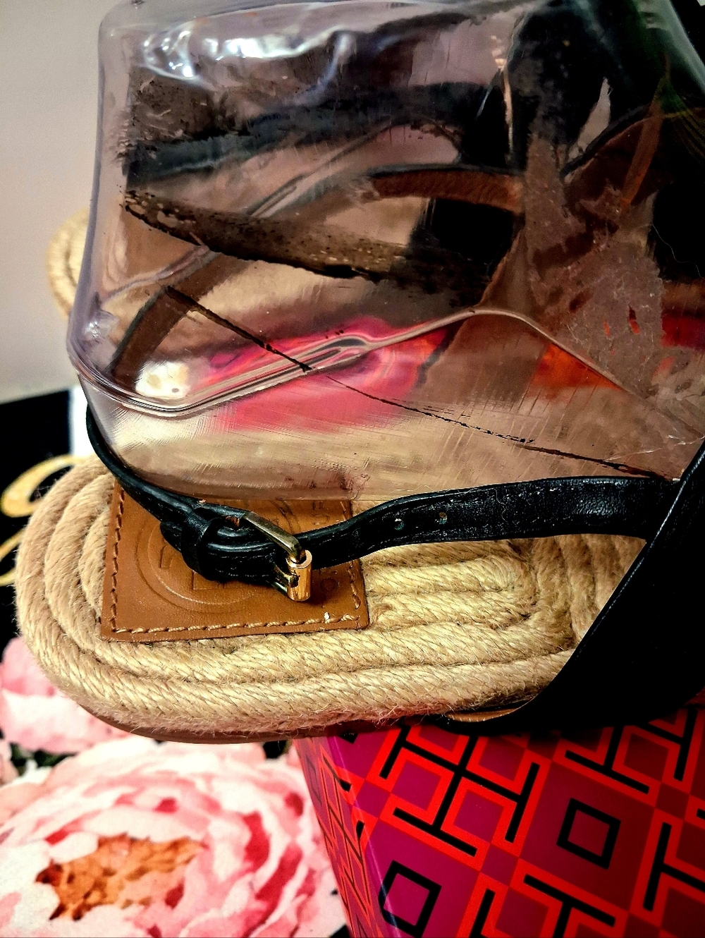 Tory Burch Black Ruffle Bow Flat Espadrille Learger Sandals - Women Size 11M - Picture 12 of 13